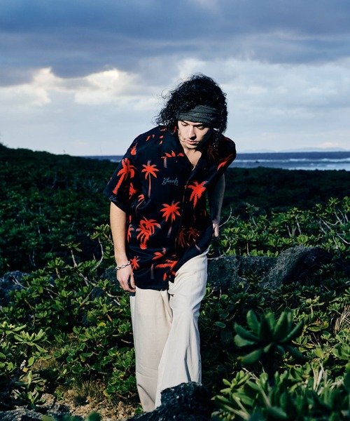 glamb(グラム)の「Palm Aloha Shirt / パームアロハシャツ(シャツ/ブラウス・メンズ・ベージュ/ブラック・S/M/L)」の12枚目の写真