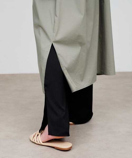 cloenc（クロエンス）の「【手洗い可】ギャザーリボンワンピース（ワンピース・レディース・チャコールグレー/カーキ・02/03/01）」の8枚目の写真