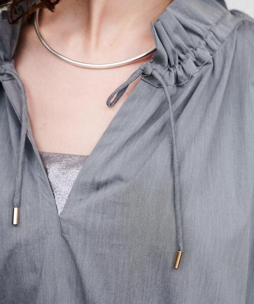 cloenc（クロエンス）の「【手洗い可】ギャザーリボンワンピース（ワンピース・レディース・チャコールグレー/カーキ・02/03/01）」の13枚目の写真