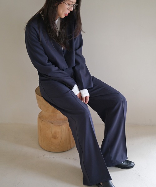 AKTE（アクテ）の「ハイウエストワイドパンツ（その他パンツ・レディース・ベージュ/ネイビー・1/2/2T）」の6枚目の写真