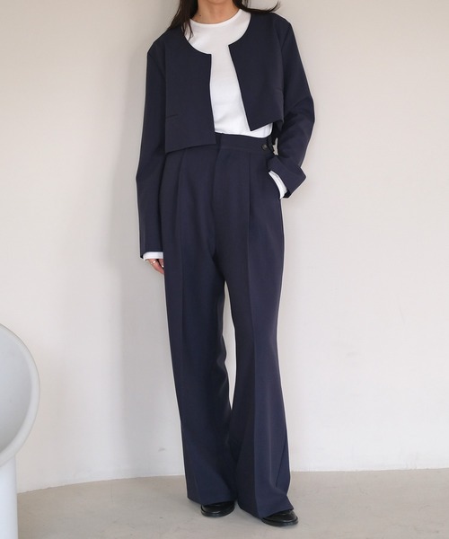 AKTE（アクテ）の「ハイウエストワイドパンツ（その他パンツ・レディース・ベージュ/ネイビー・1/2/2T）」の10枚目の写真