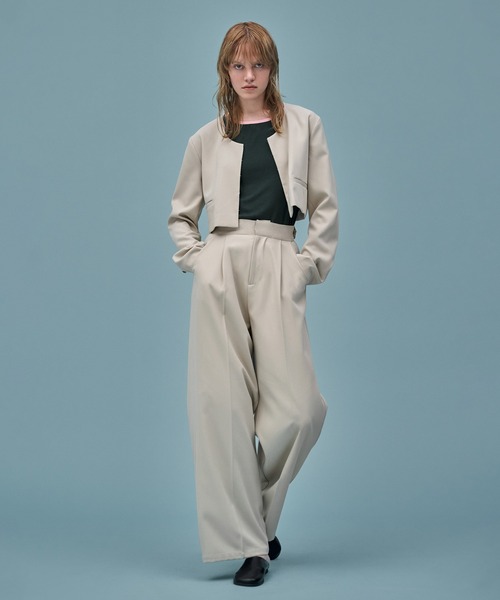 AKTE（アクテ）の「ハイウエストワイドパンツ（その他パンツ・レディース・ベージュ/ネイビー・1/2/2T）」の19枚目の写真