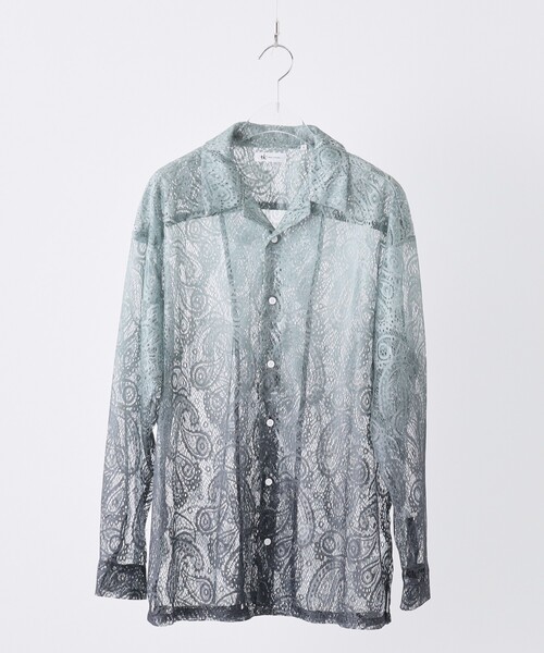 tk.TAKEO KIKUCHI（ティーケータケオキクチ）の「グラデペイズリーレースシャツ（シャツ/ブラウス・メンズ・ライトベージュ/ライトブルー/ライトグレー/オフホワイト・04/02/03）」の8枚目の写真