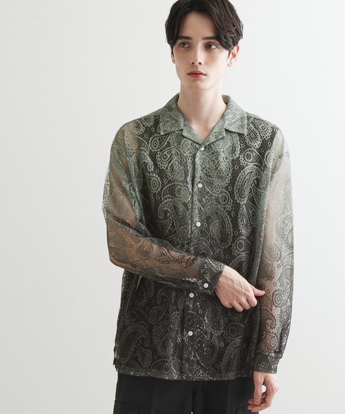 tk.TAKEO KIKUCHI（ティーケータケオキクチ）の「グラデペイズリーレースシャツ（シャツ/ブラウス・メンズ・ライトベージュ/ライトブルー/ライトグレー/オフホワイト・04/02/03）」の14枚目の写真