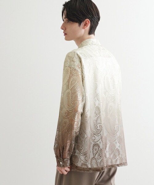 tk.TAKEO KIKUCHI（ティーケータケオキクチ）の「グラデペイズリーレースシャツ（シャツ/ブラウス・メンズ・ライトベージュ/ライトブルー/ライトグレー/オフホワイト・04/02/03）」の17枚目の写真