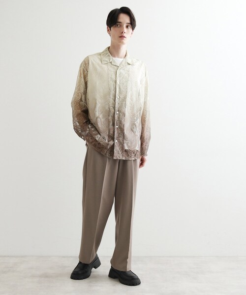 tk.TAKEO KIKUCHI（ティーケータケオキクチ）の「グラデペイズリーレースシャツ（シャツ/ブラウス・メンズ・ライトベージュ/ライトブルー/ライトグレー/オフホワイト・04/02/03）」の18枚目の写真