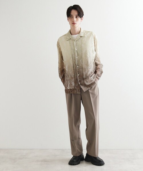 tk.TAKEO KIKUCHI（ティーケータケオキクチ）の「グラデペイズリーレースシャツ（シャツ/ブラウス・メンズ・ライトベージュ/ライトブルー/ライトグレー/オフホワイト・04/02/03）」の19枚目の写真