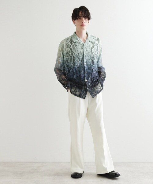 tk.TAKEO KIKUCHI（ティーケータケオキクチ）の「グラデペイズリーレースシャツ（シャツ/ブラウス・メンズ・ライトベージュ/ライトブルー/ライトグレー/オフホワイト・04/02/03）」の22枚目の写真