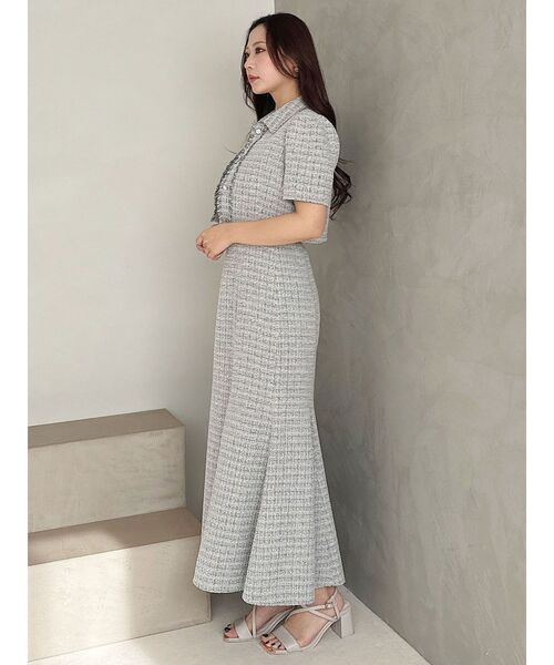 セール】カットアウトツイードマーメイドワンピース（ワンピース