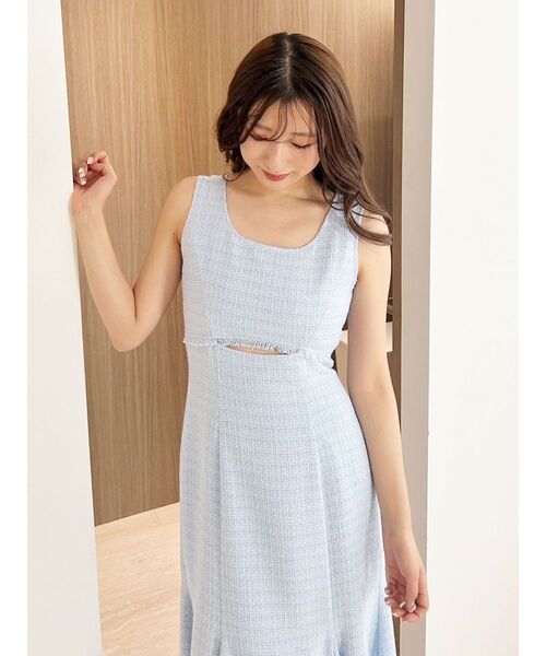 セール】カットアウトツイードマーメイドワンピース（ワンピース