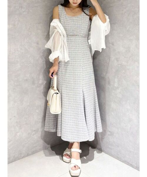 新品タグ付き　MERCURYDUOカットアウトツイードマーメイドワンピース セール】カットアウトツイードマーメイドワンピース（ワンピース