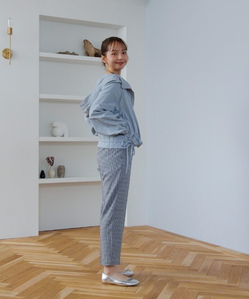 flower（フラワー）の「ステップギンガムパンツ（その他パンツ・レディース・ベージュ/ブラック・FREE）」の4枚目の写真