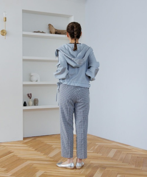 flower（フラワー）の「ステップギンガムパンツ（その他パンツ・レディース・ベージュ/ブラック・FREE）」の5枚目の写真