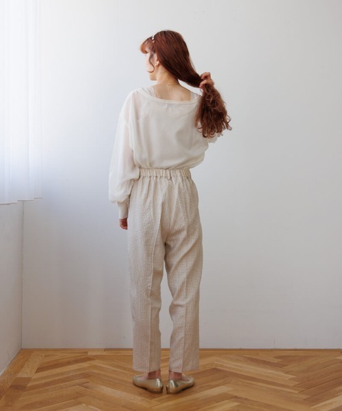 flower（フラワー）の「ステップギンガムパンツ（その他パンツ・レディース・ベージュ/ブラック・FREE）」の8枚目の写真