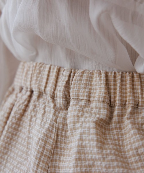 flower（フラワー）の「ステップギンガムパンツ（その他パンツ・レディース・ベージュ/ブラック・FREE）」の11枚目の写真