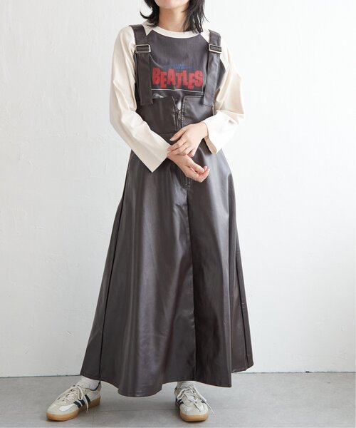 VENCEEXCHANGE（ヴァンスエクスチェンジ）の「合皮ジャンスカ（ジャンパースカート・レディース・ブラック/ブラウン・FREE）」の20枚目の写真