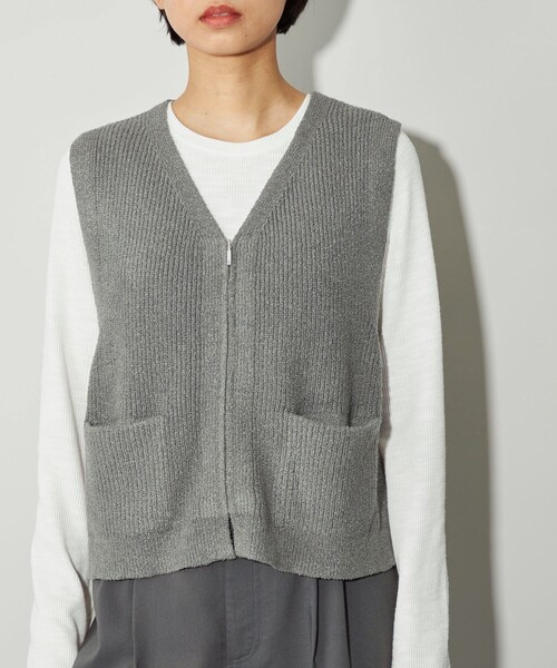 CITEN（シテン）の「＜CITEN＞エッセンシャルニットベスト（ベスト・レディース・ライトグレー/ネイビー/グレー・FREE）」の11枚目の写真