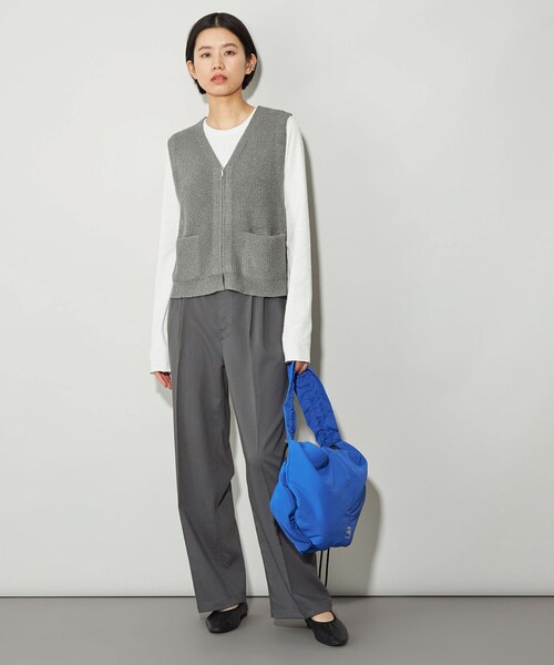 CITEN（シテン）の「＜CITEN＞エッセンシャルニットベスト（ベスト・レディース・ライトグレー/ネイビー/グレー・FREE）」の10枚目の写真
