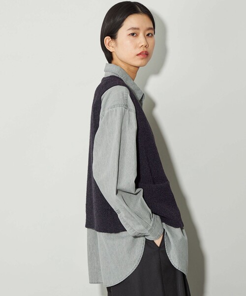 CITEN（シテン）の「＜CITEN＞エッセンシャルニットベスト（ベスト・レディース・ライトグレー/ネイビー/グレー・FREE）」の9枚目の写真