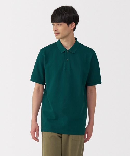無印良品（ムジルシリョウヒン）の「紳士　洗いざらし鹿の子編み半袖ポロシャツ（ポロシャツ・メンズ・ホワイト/ダークネイビー/ブラウン/グレー/ダークグリーン/ブラック・S/M/L/XL）」の5枚目の写真