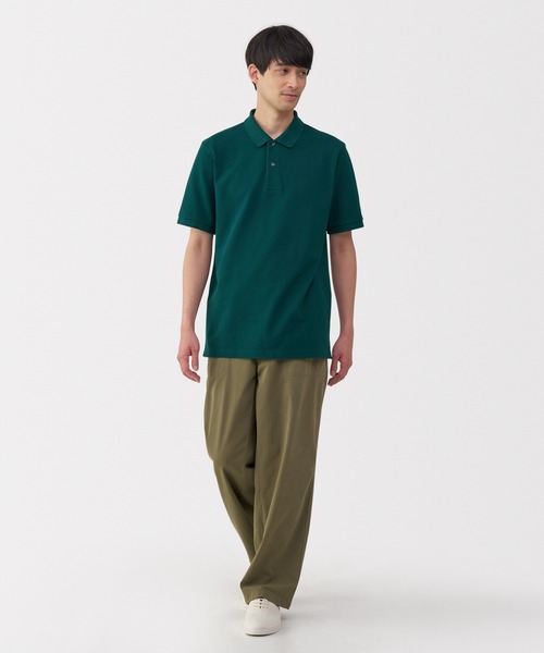 無印良品（ムジルシリョウヒン）の「紳士　洗いざらし鹿の子編み半袖ポロシャツ（ポロシャツ・メンズ・ホワイト/ダークネイビー/ブラウン/グレー/ダークグリーン/ブラック・S/M/L/XL）」の15枚目の写真