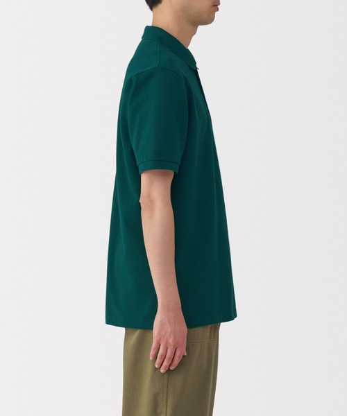 無印良品（ムジルシリョウヒン）の「紳士　洗いざらし鹿の子編み半袖ポロシャツ（ポロシャツ・メンズ・ホワイト/ダークネイビー/ブラウン/グレー/ダークグリーン/ブラック・S/M/L/XL）」の16枚目の写真