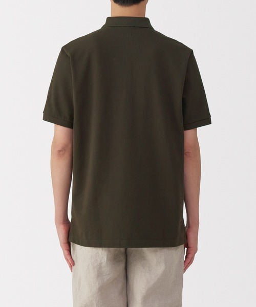 無印良品（ムジルシリョウヒン）の「紳士　洗いざらし鹿の子編み半袖ポロシャツ（ポロシャツ・メンズ・ホワイト/ダークネイビー/ブラウン/グレー/ダークグリーン/ブラック・S/M/L/XL）」の10枚目の写真