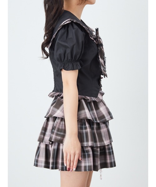 Ank Rouge(アンクルージュ)の「安全ピンセーラーブラウス(シャツ/ブラウス・レディース・ホワイト/ピンク/ブラック・M)」の7枚目の写真