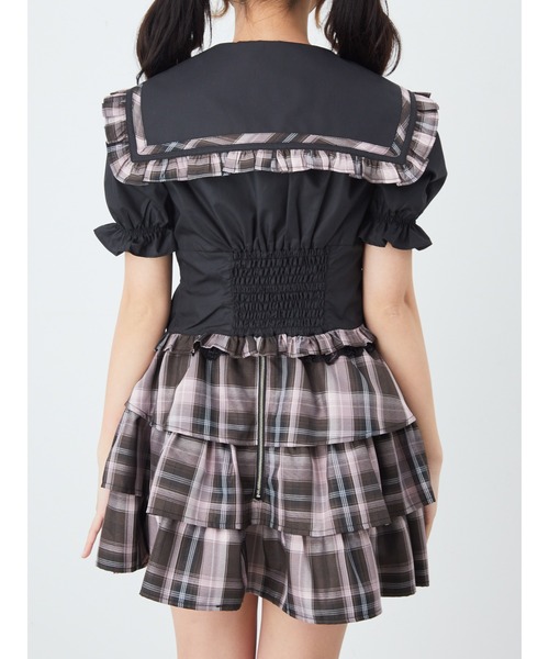 Ank Rouge(アンクルージュ)の「安全ピンセーラーブラウス(シャツ/ブラウス・レディース・ホワイト/ピンク/ブラック・M)」の8枚目の写真