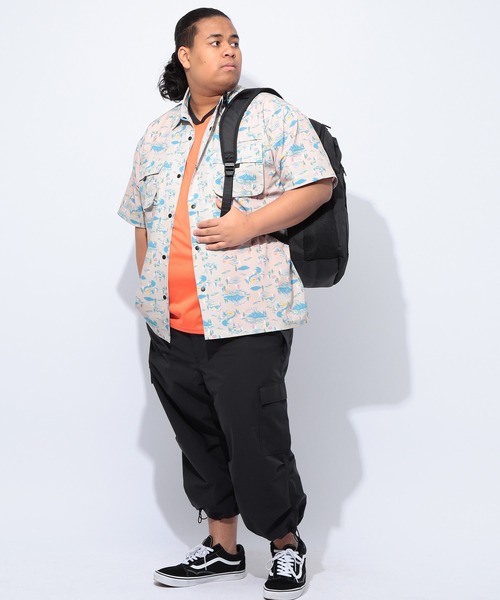B&T CLUB(ビーティークラブ)の「B&T CLUB (ビーアンドティークラブ) ポケット パラシュートカーゴ 7分丈 パンツ(カーゴパンツ・メンズ・ブラック/ダークグレー・X1(3L~4L)/X2(4L~5L)/X3(6L~7L)/X4(8L~9L))」の6枚目の写真