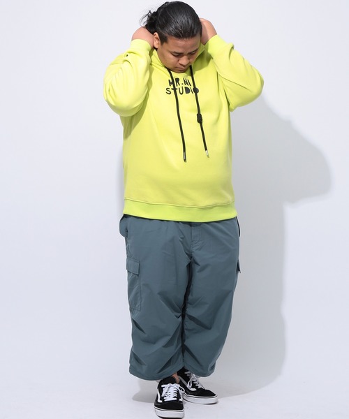 B&T CLUB(ビーティークラブ)の「B&T CLUB (ビーアンドティークラブ) ポケット パラシュートカーゴ 7分丈 パンツ(カーゴパンツ・メンズ・ブラック/ダークグレー・X1(3L~4L)/X2(4L~5L)/X3(6L~7L)/X4(8L~9L))」の12枚目の写真