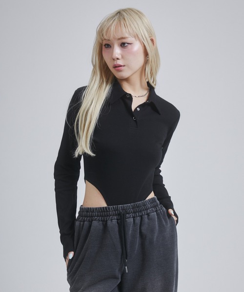 ENVYM（アンビー）の「カットリブボディスーツ【2026年秋新色】（Tシャツ/カットソー・レディース・ホワイト/イエロー/ブラック/アイボリー・FREE）」の12枚目の写真