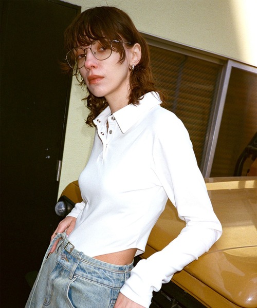 ENVYM(アンビー)の「カットリブボディスーツ(Tシャツ/カットソー・レディース・ホワイト/イエロー/ブラック・FREE)」の18枚目の写真