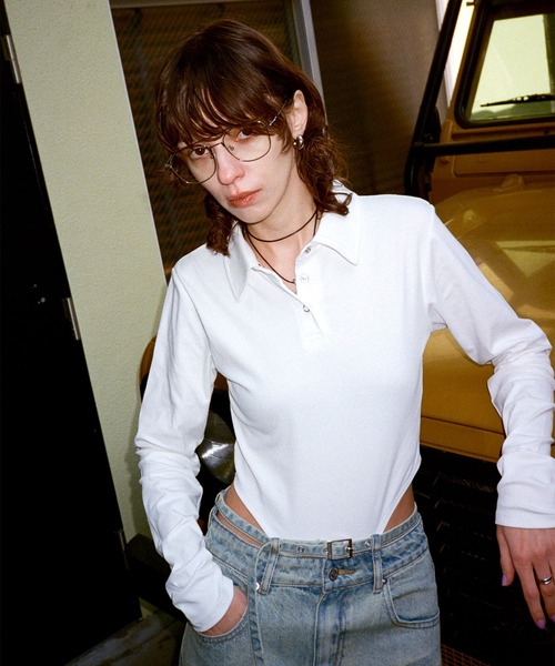 ENVYM(アンビー)の「カットリブボディスーツ(Tシャツ/カットソー・レディース・ホワイト/イエロー/ブラック・FREE)」の19枚目の写真