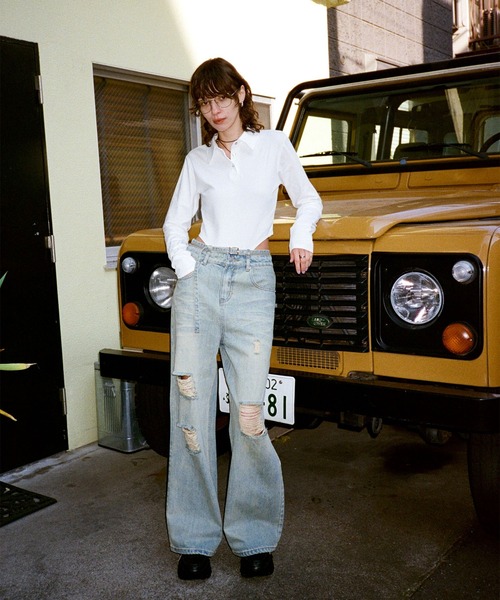 ENVYM(アンビー)の「カットリブボディスーツ(Tシャツ/カットソー・レディース・ホワイト/イエロー/ブラック・FREE)」の13枚目の写真