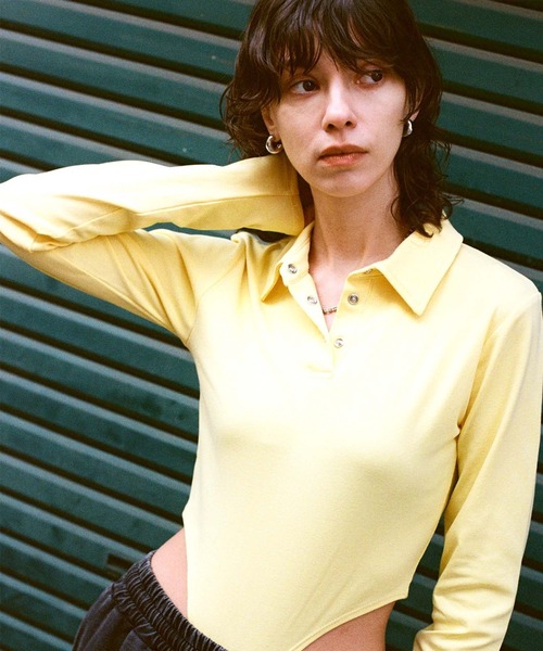 セール】カットリブボディスーツ（Tシャツ/カットソー）｜ENVYM