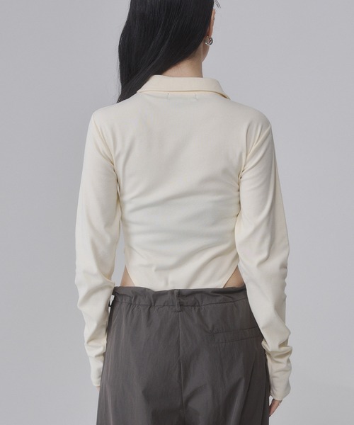 ENVYM（アンビー）の「カットリブボディスーツ【2026年秋新色】（Tシャツ/カットソー・レディース・ホワイト/イエロー/ブラック/アイボリー・FREE）」の15枚目の写真