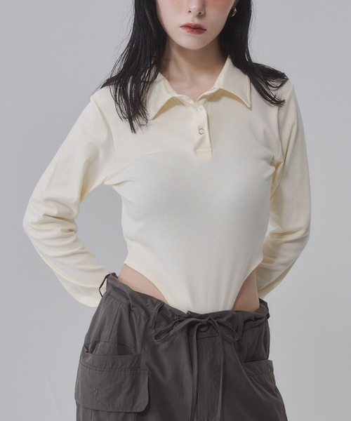 ENVYM（アンビー）の「カットリブボディスーツ【2026年秋新色】（Tシャツ/カットソー・レディース・ホワイト/イエロー/ブラック/アイボリー・FREE）」の20枚目の写真