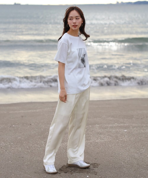 ENC（エンク）の「glossy satin pants / グロッシーサテンパンツ（その他パンツ・レディース・ダークブラウン/ミント/アイボリー・S/M）」の9枚目の写真