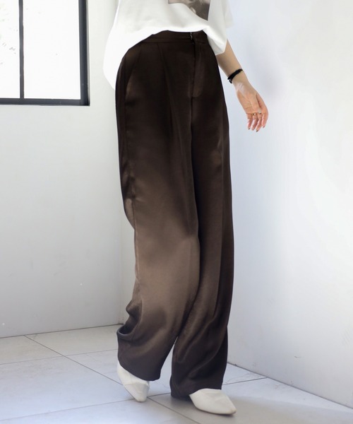 LEINWÄNDE サテンパンツ セール】glossy satin pants / グロッシーサテンパンツ（その他パンツ