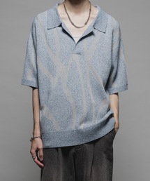 CASPER JOHN | Marble skipper knit polo shirts/マーブルスキッパーニットポロシャツ(ポロシャツ)