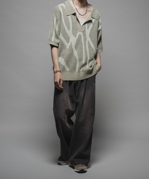 CASPER JOHN（キャスパージョン）の「Marble skipper knit polo