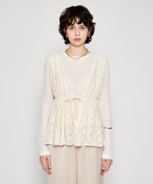 cloenc | 【手洗い可／着映え】フラワーレーストップス(シャツ/ブラウス)