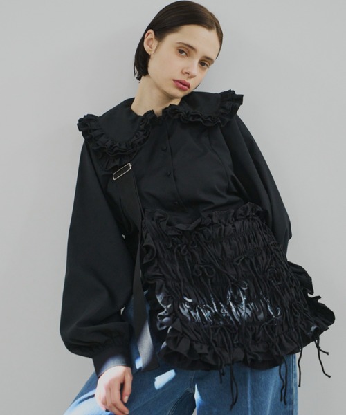 PERNA(ペルナ)の「リボンピローショルダーバッグ(トートバッグ・レディース・ブラック/ホワイト・FREE)」の10枚目の写真