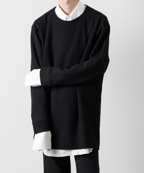 ato(アトウ)の「OVERSIZED RUSSEL JERSEY(ニット/セーター・メンズ・ベージュ/ブラック・48/46)」の4枚目の写真