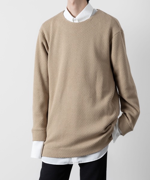 ato(アトウ)の「OVERSIZED RUSSEL JERSEY(ニット/セーター・メンズ・ベージュ/ブラック・48/46)」の15枚目の写真