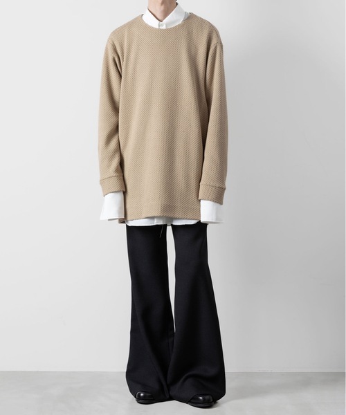 ato(アトウ)の「OVERSIZED RUSSEL JERSEY(ニット/セーター・メンズ・ベージュ/ブラック・48/46)」の16枚目の写真