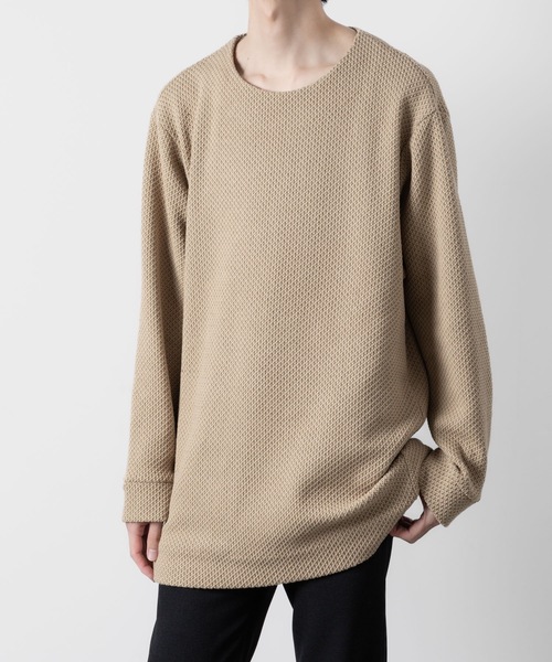 ato(アトウ)の「OVERSIZED RUSSEL JERSEY(ニット/セーター・メンズ・ベージュ/ブラック・48/46)」の8枚目の写真