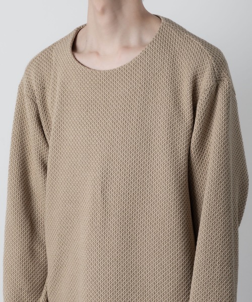 ato(アトウ)の「OVERSIZED RUSSEL JERSEY(ニット/セーター・メンズ・ベージュ/ブラック・48/46)」の11枚目の写真