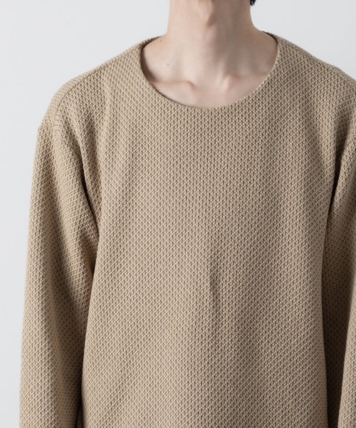 ato(アトウ)の「OVERSIZED RUSSEL JERSEY(ニット/セーター・メンズ・ベージュ/ブラック・48/46)」の12枚目の写真